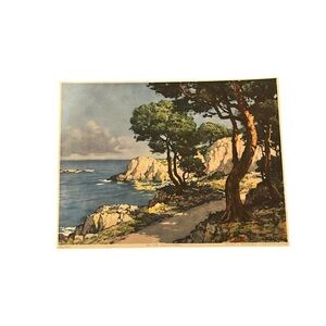 VTG 1950s F Desaire No. 1876 Cap D’Antibes Sea Cliffs Print French Riviera